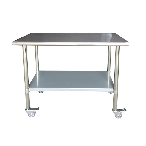 Sportsman Stainless Steel Work Table with Casters 24" x 48" SSWTWC48 - main